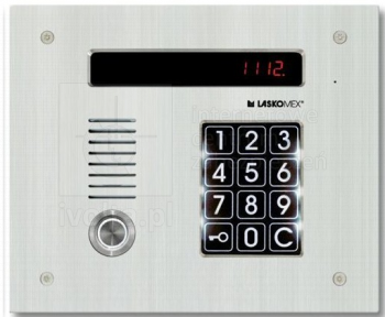 CP-3113TP-INOX Panel audio poziomy ze stali nierdzewnej, z czytnikiem kluczy "Dallas", 4 wejścia, Laskomex